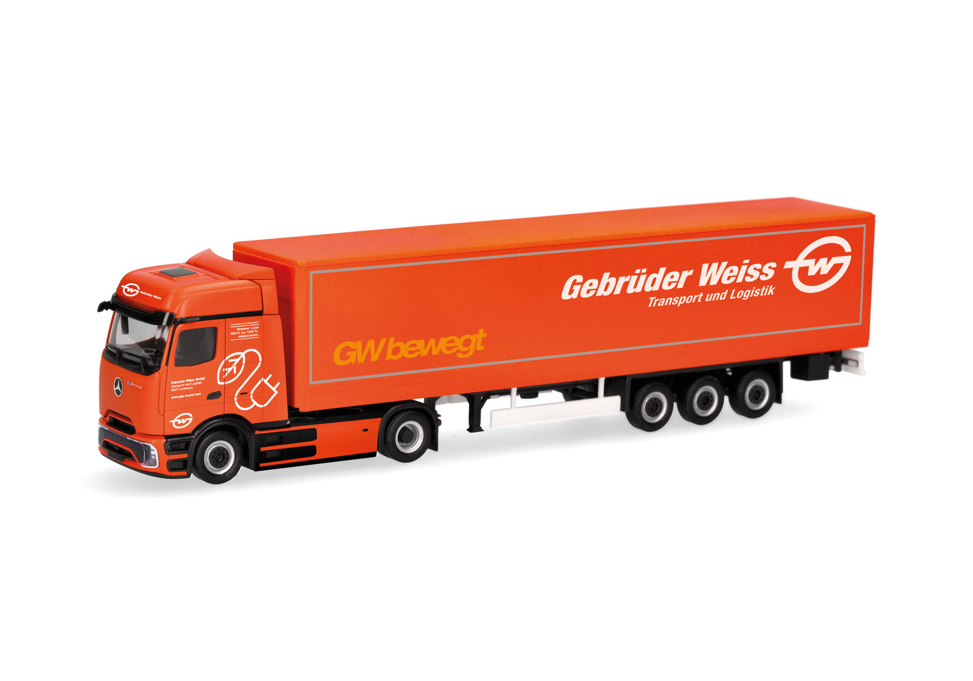 Mercedes-Benz eActros 600 ProCabin Bigspace Planen-Sattelzug "Gebrüder Weiss" (Österreich)