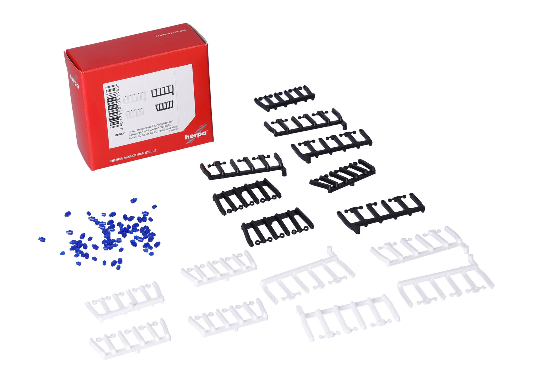Accessories: 80 signal lights blue transparent with black and white basements, each 20x big /small