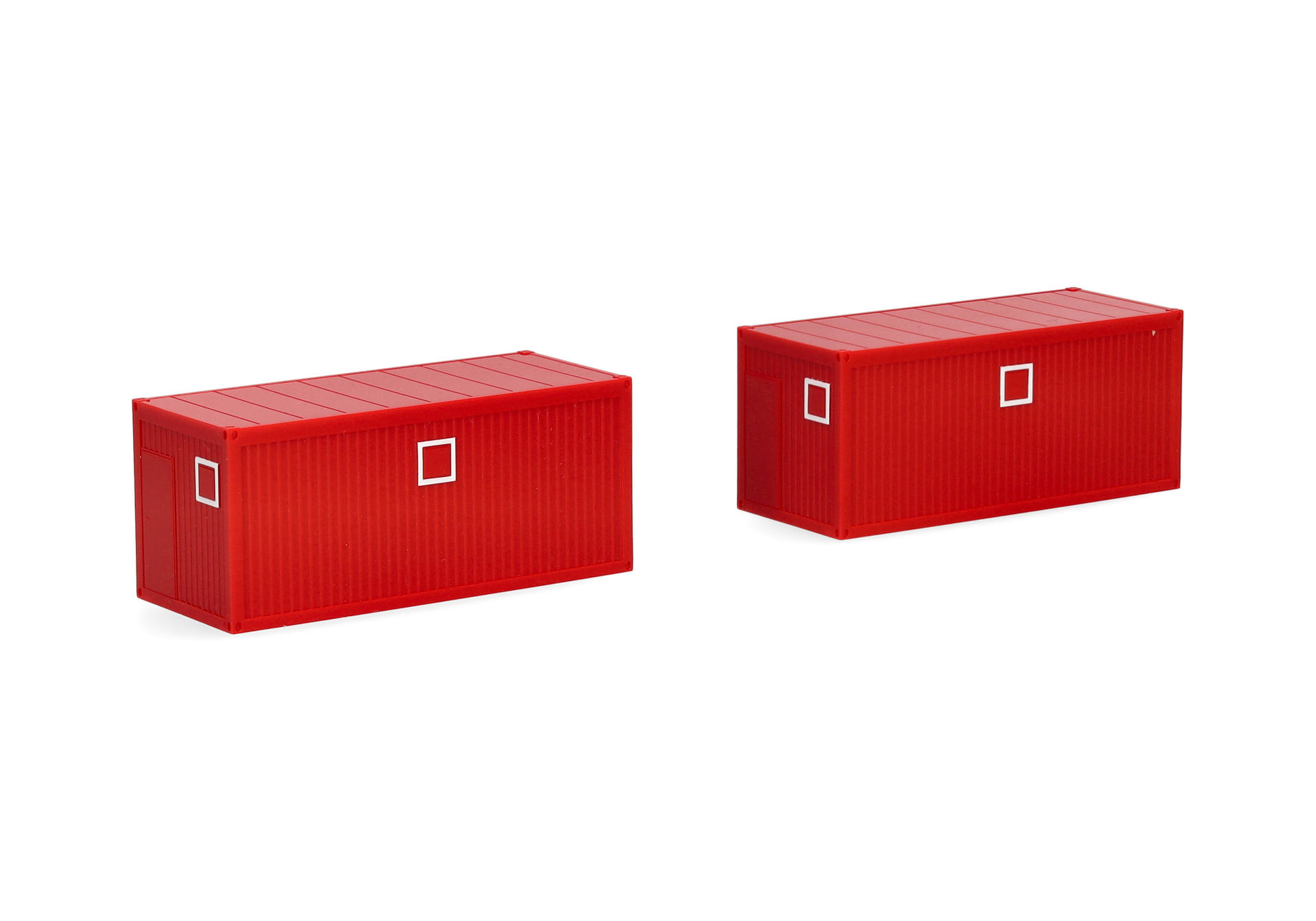 2x 20ft building site container, red