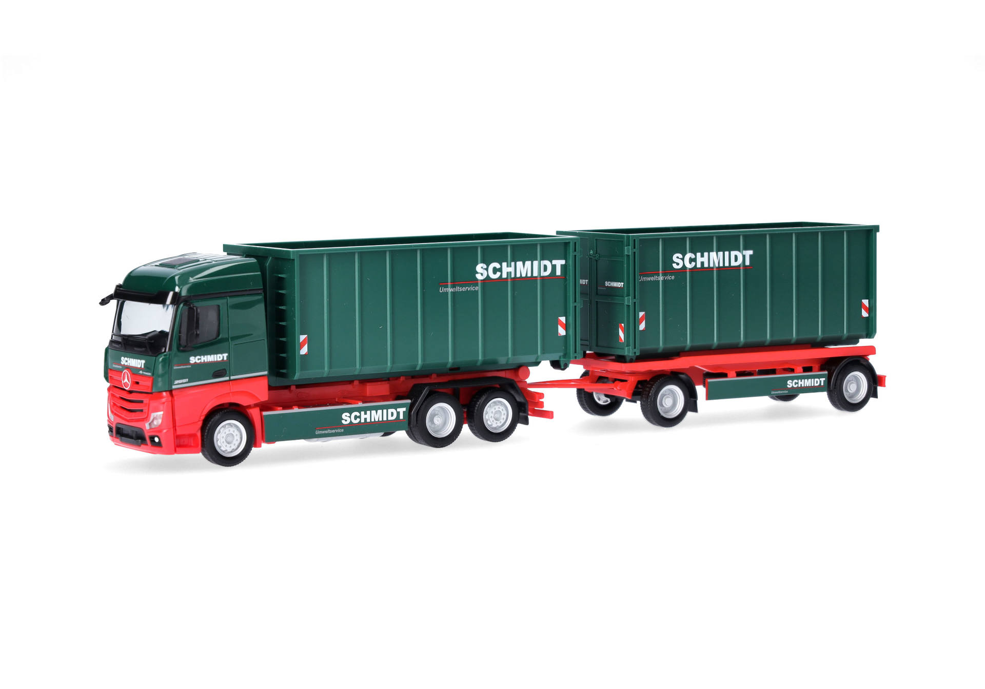 Mercedes-Benz Actros 18 Streamspace roll-off bucket trailer truck "Schmidt Umweltservice"