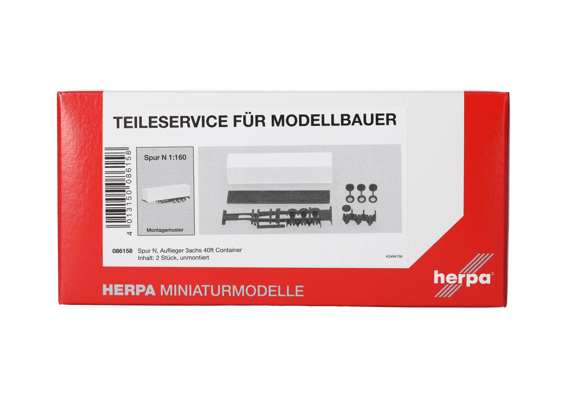 Teileservice, Spur N (1:160), Auflieger 3achs 40ft Container, 2 Stück