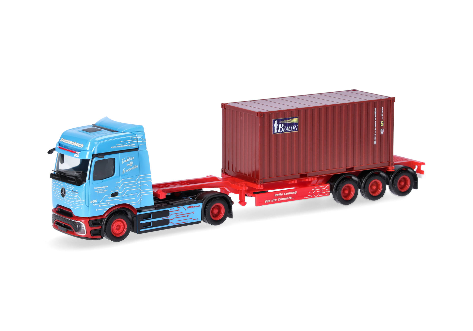 Mercedes-Benz eActros ProCabin BigSpace 20 ft. container semitrailer truck "Frankenbach"
