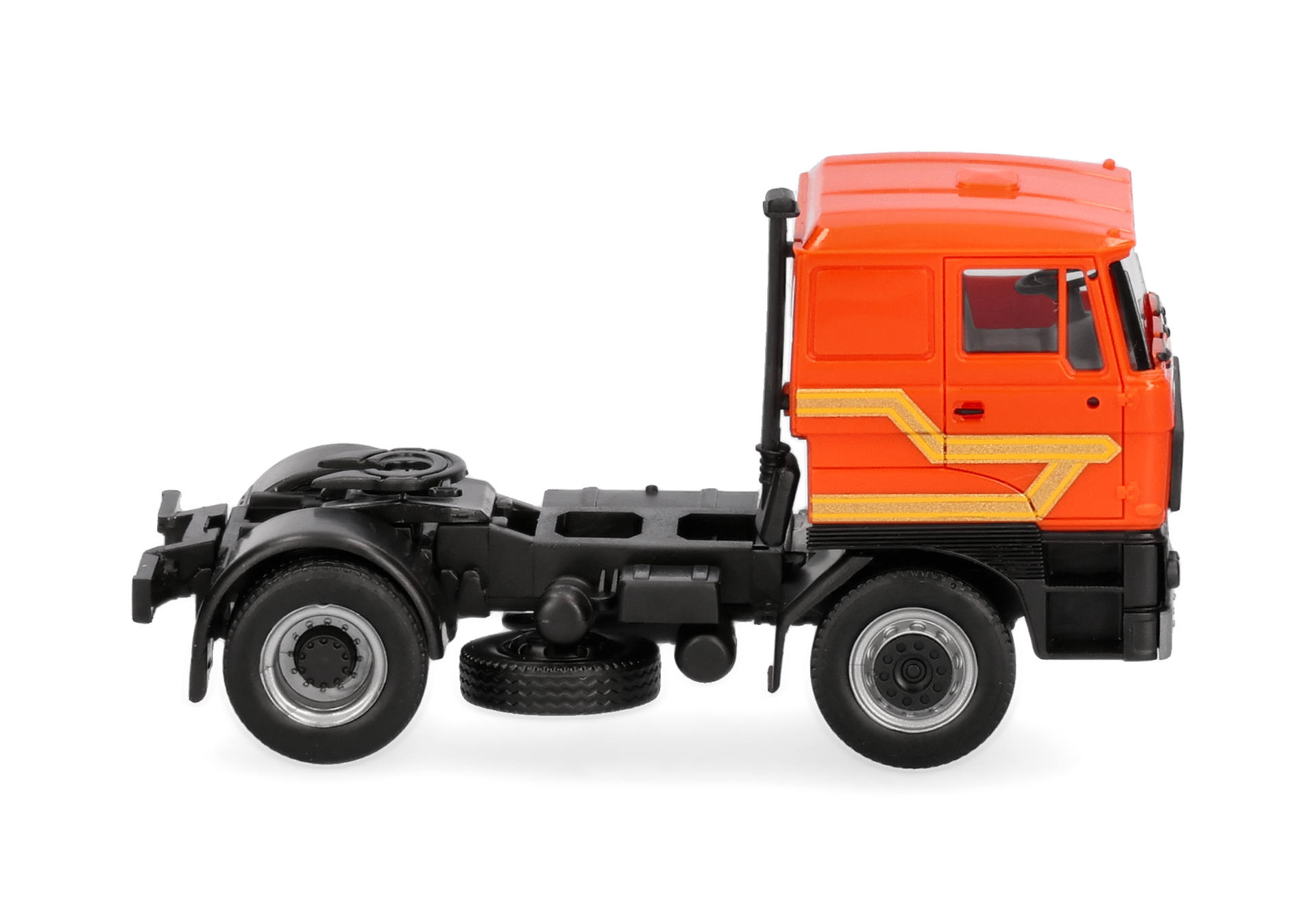 truck, cab, orange, vehicle, model truck