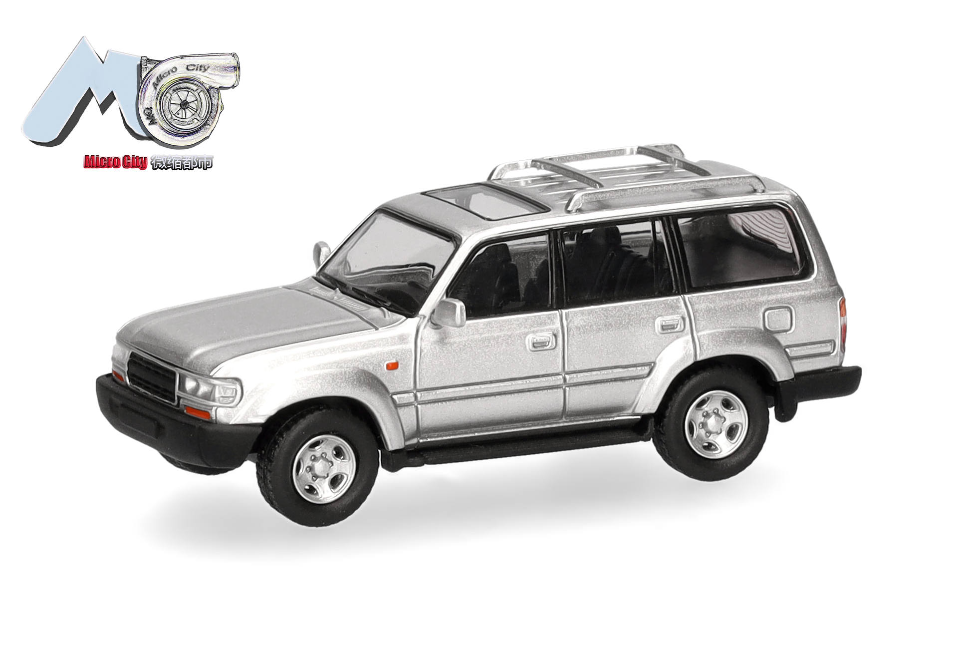 toy, model, SUV, silver, roof rack