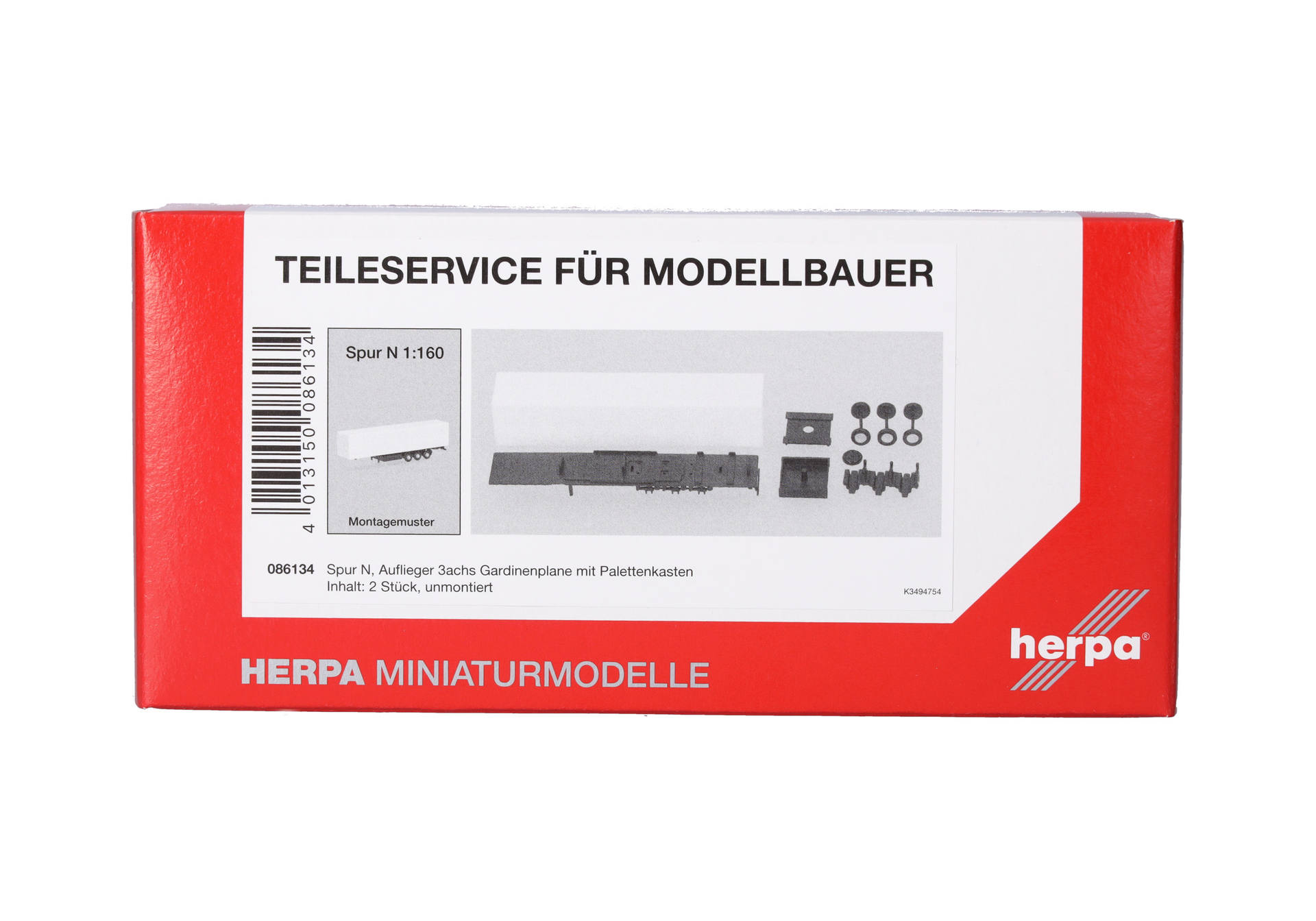 Teileservice, Spur N (1:160), Auflieger 3achs Gardinenplane, 2 Stück