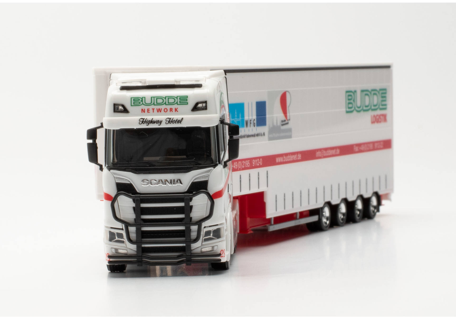Scania CS 20 high roof Meusburger semitrailer “BLS Budde Logistik Spedition”