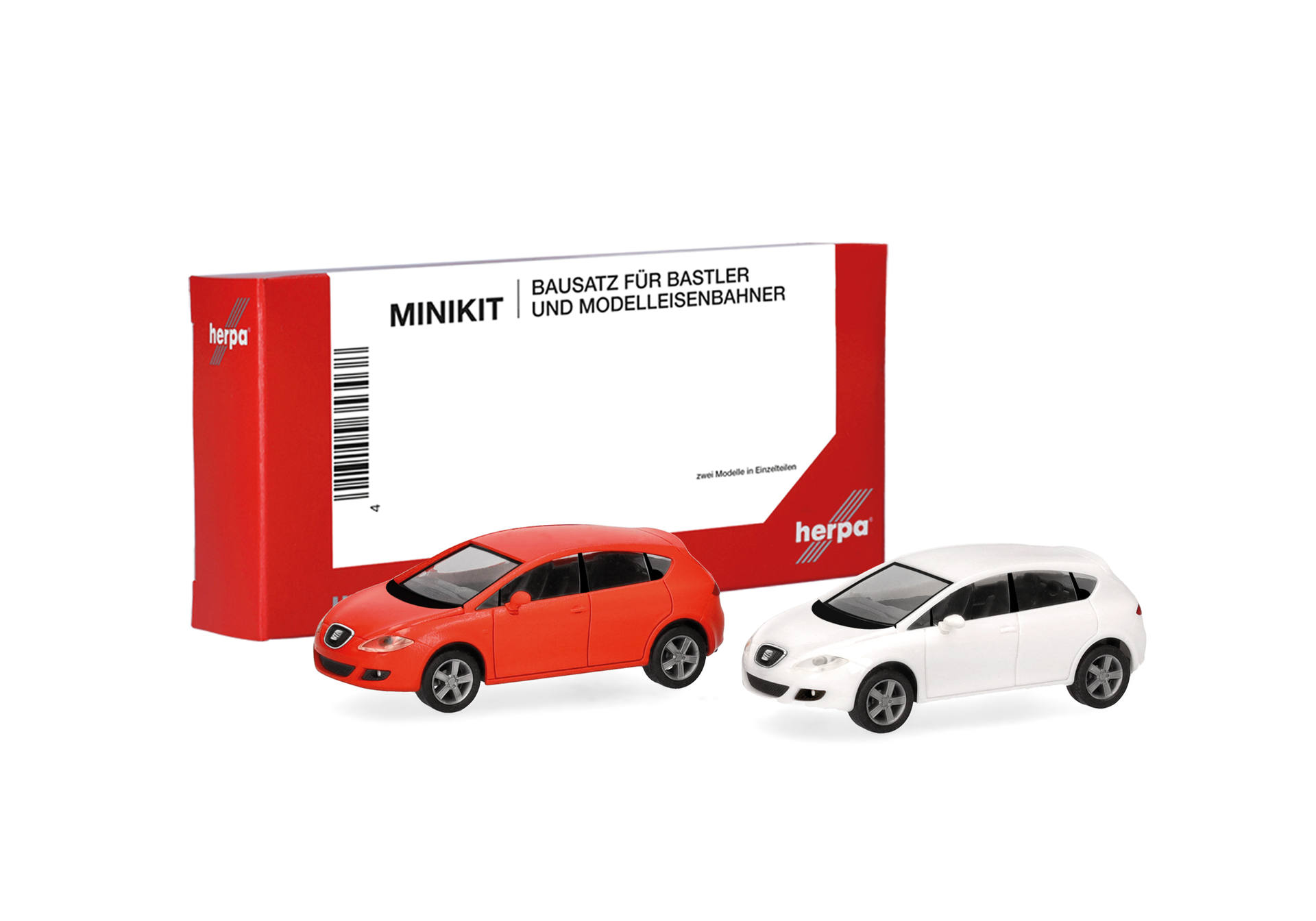Herpa MiniKit: Seat Leon, naranja/candy white (2 pieces)