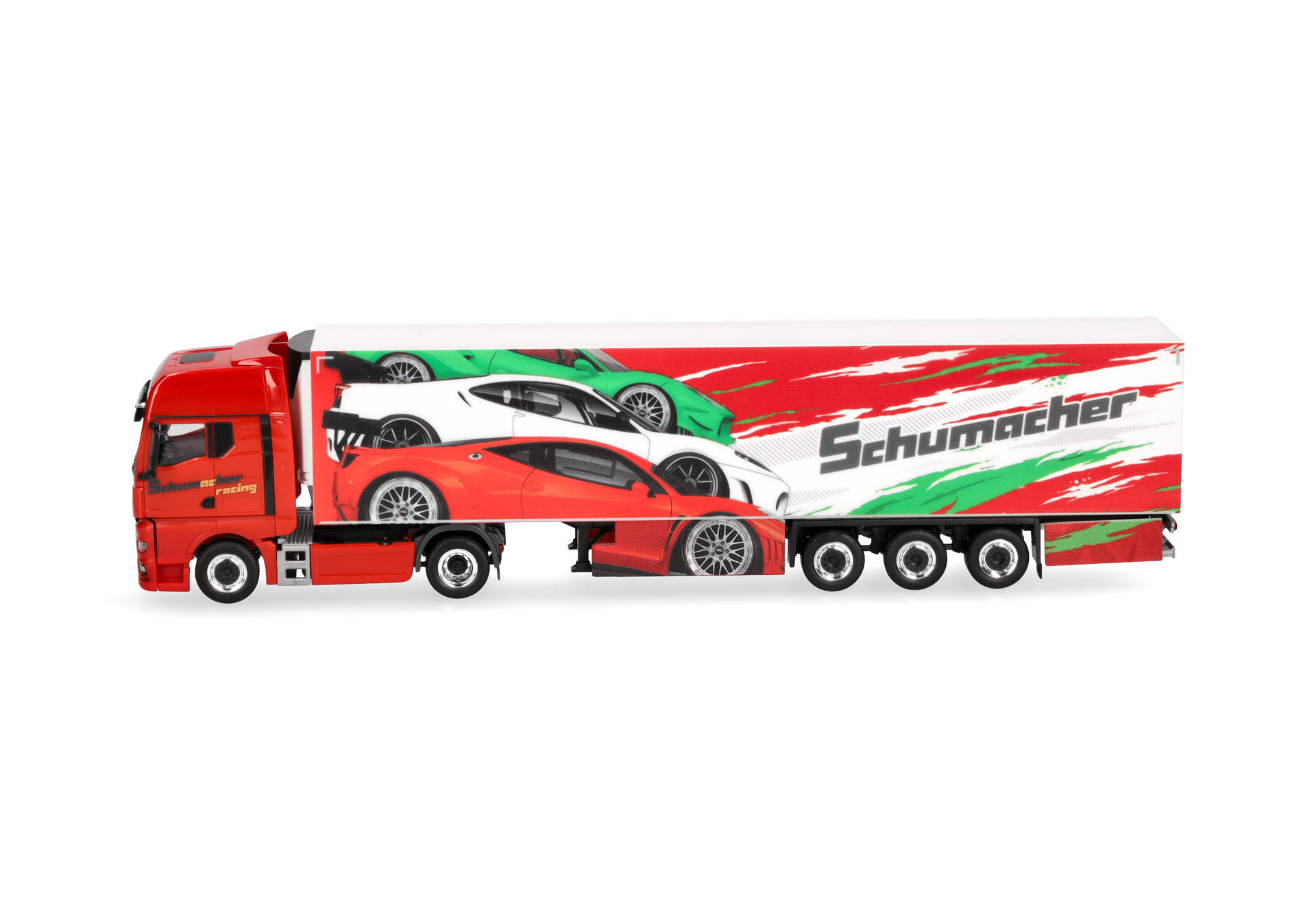 MAN TGX GX refrigerated box semitrailer truck "Schumacher"