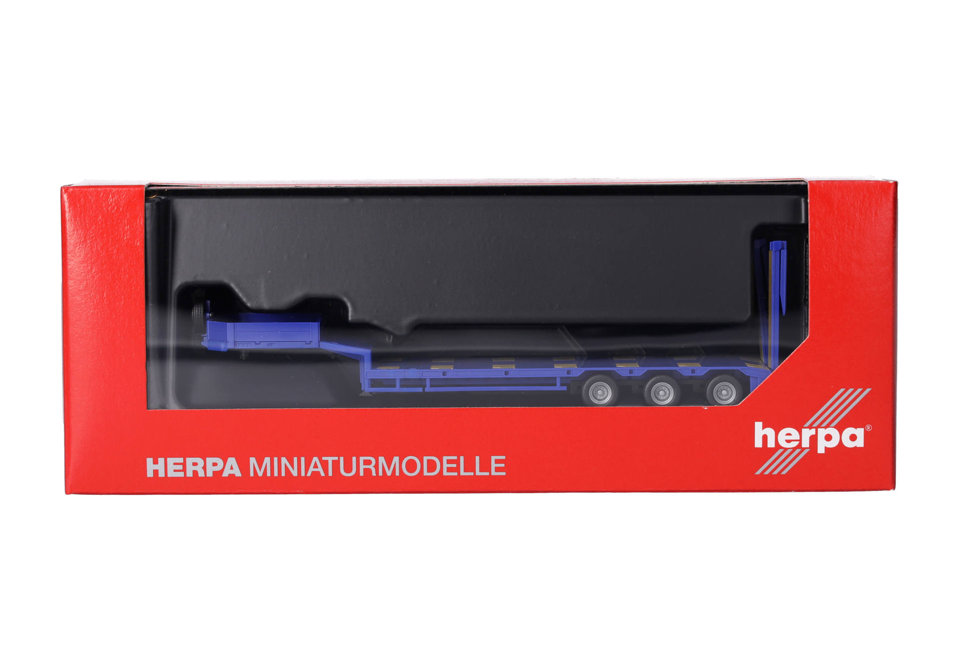 Goldhofer Semitieflader mit Rampen, 3achs, ultramarinblau