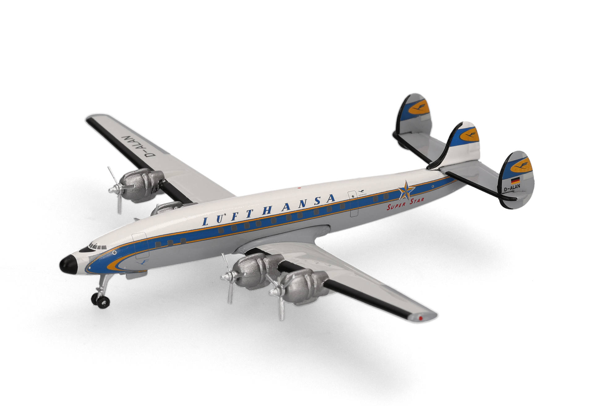airplane, model, propeller, four-engine, LuftHansa