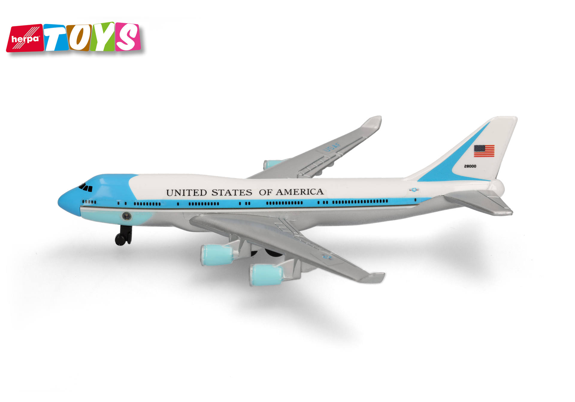 toy airplane, airplane model, jet, white blue, miniature, airplane, toy, jet, United States, blue-white