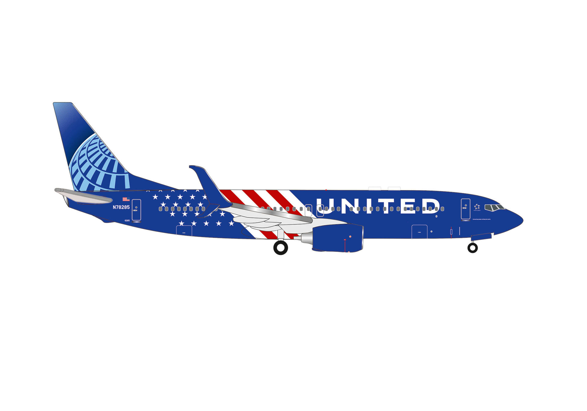 airplane, airliner, design, blue, patriotic
