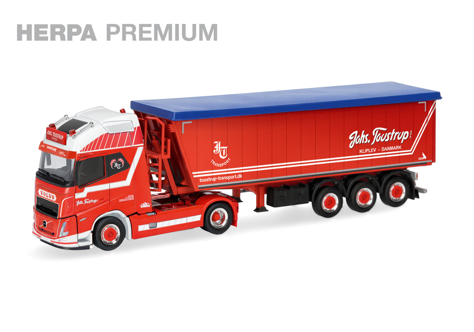 toy, truck, trailer, red, model