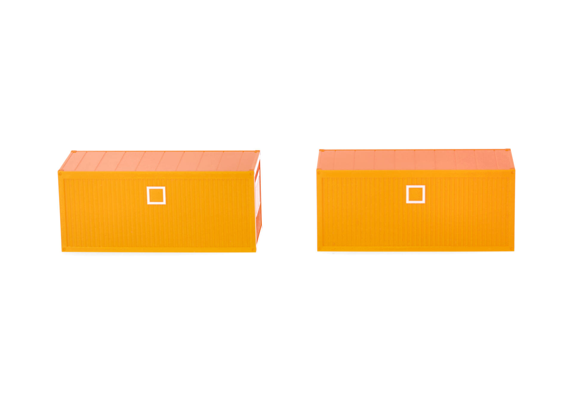 2x 20ft building site container, municipal orange
