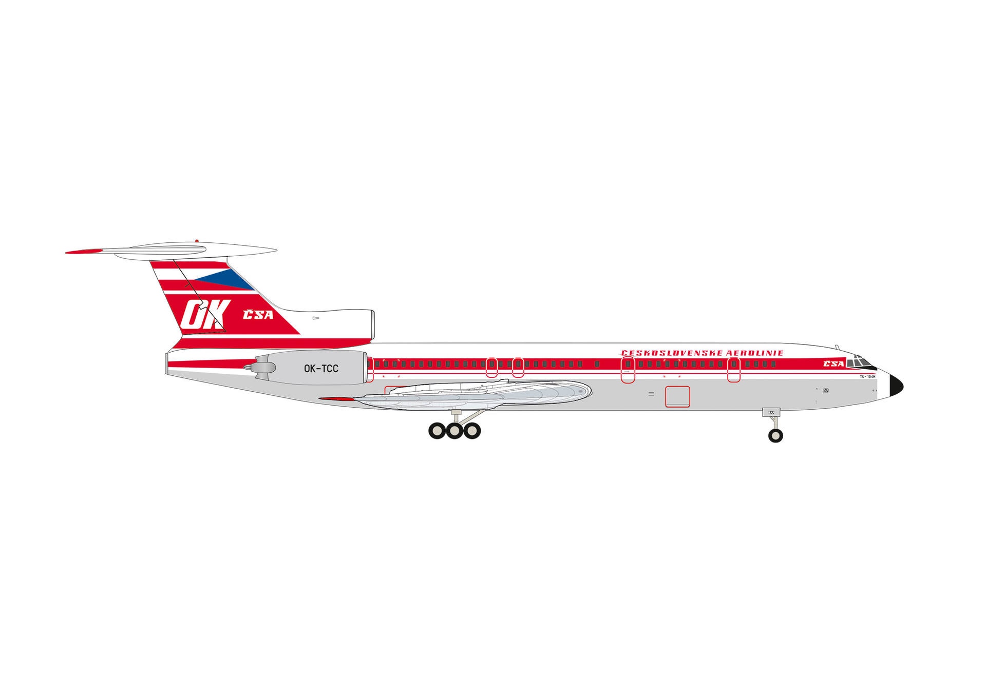 CSA Czechoslovak Airlines Tupolev TU-154M – OK-TCC "Teplice"