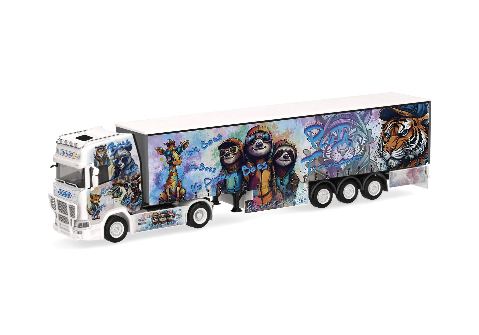 Scania CS 20 HD curtain canvas semitrailer truck "Pluta Transport" (Poland)