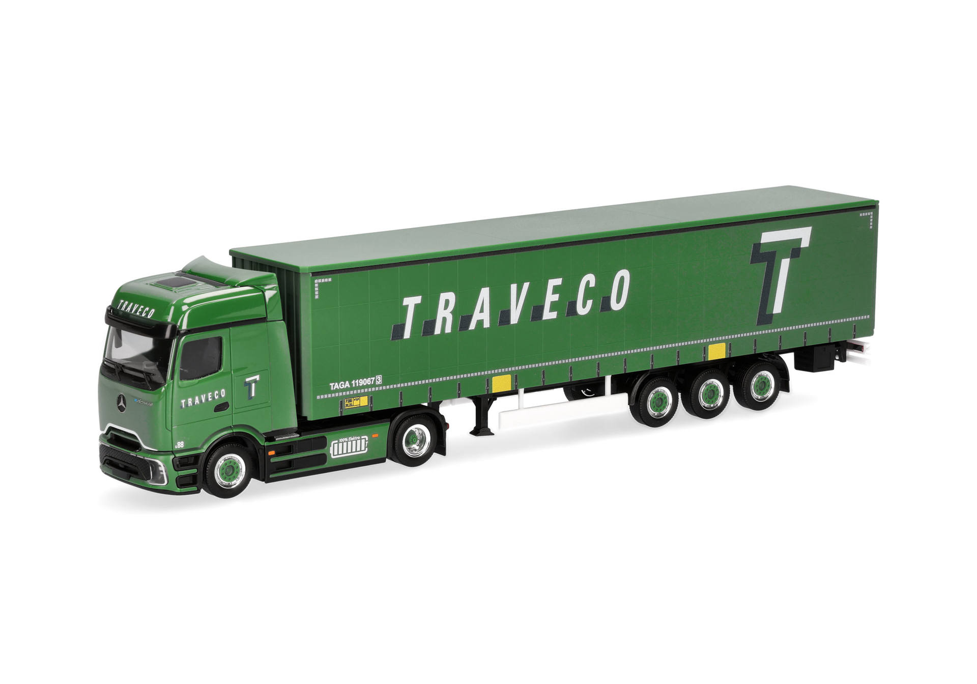 truck, semi-trailer, green, trailer, cargo