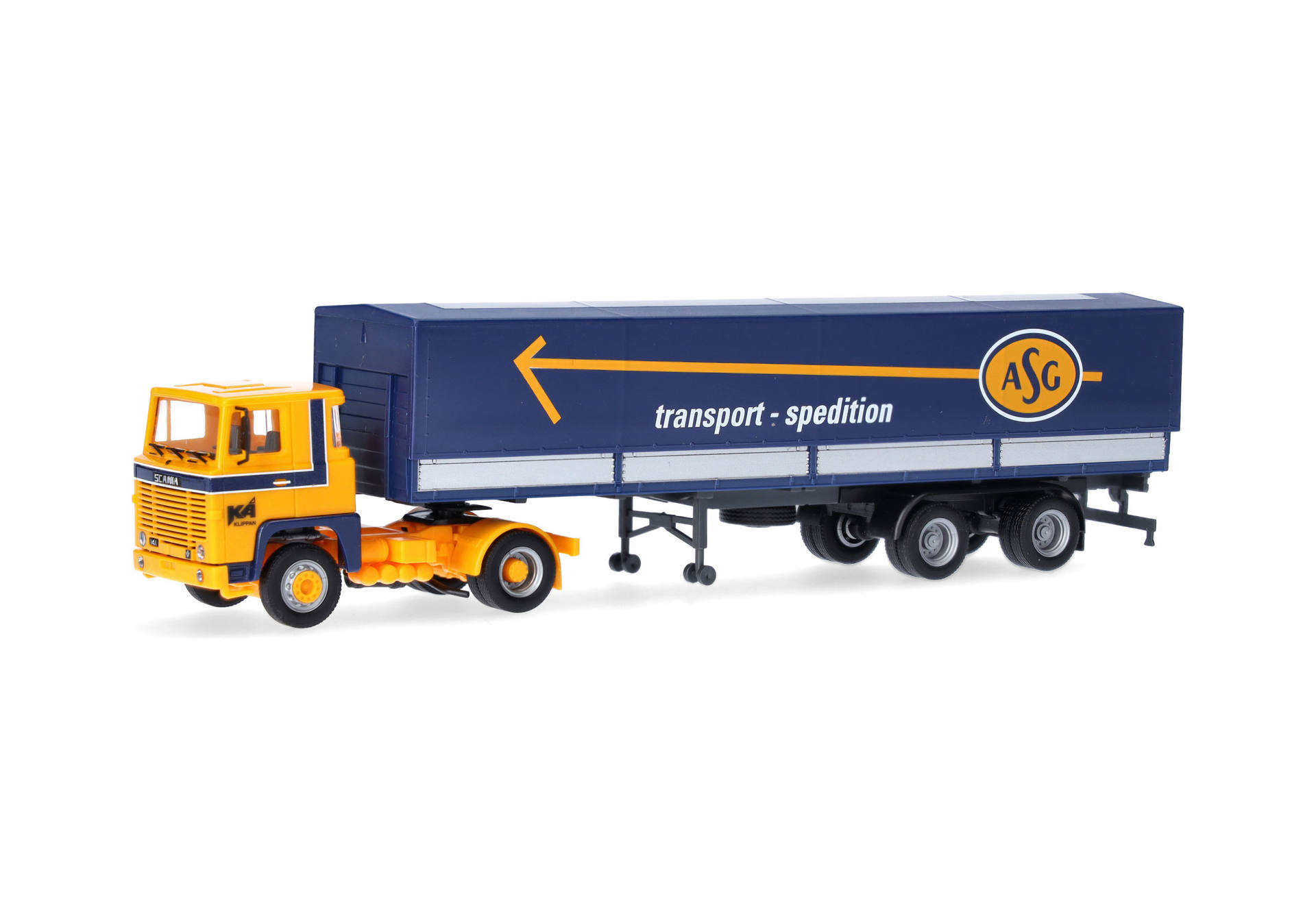 Scania 141 Planen-Sattelzug "ASG" (Schweden/Stockholm)