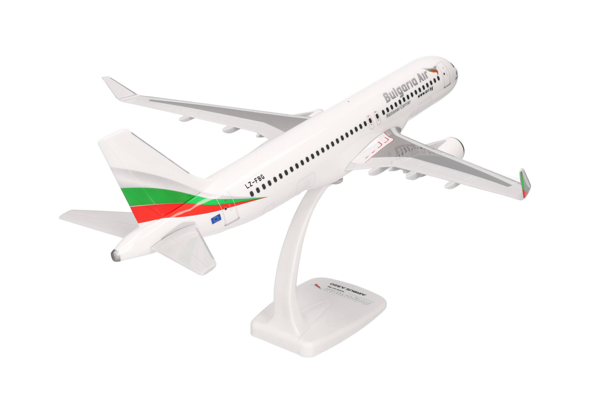 airplane, model, die-cast, white, bulgaria flag