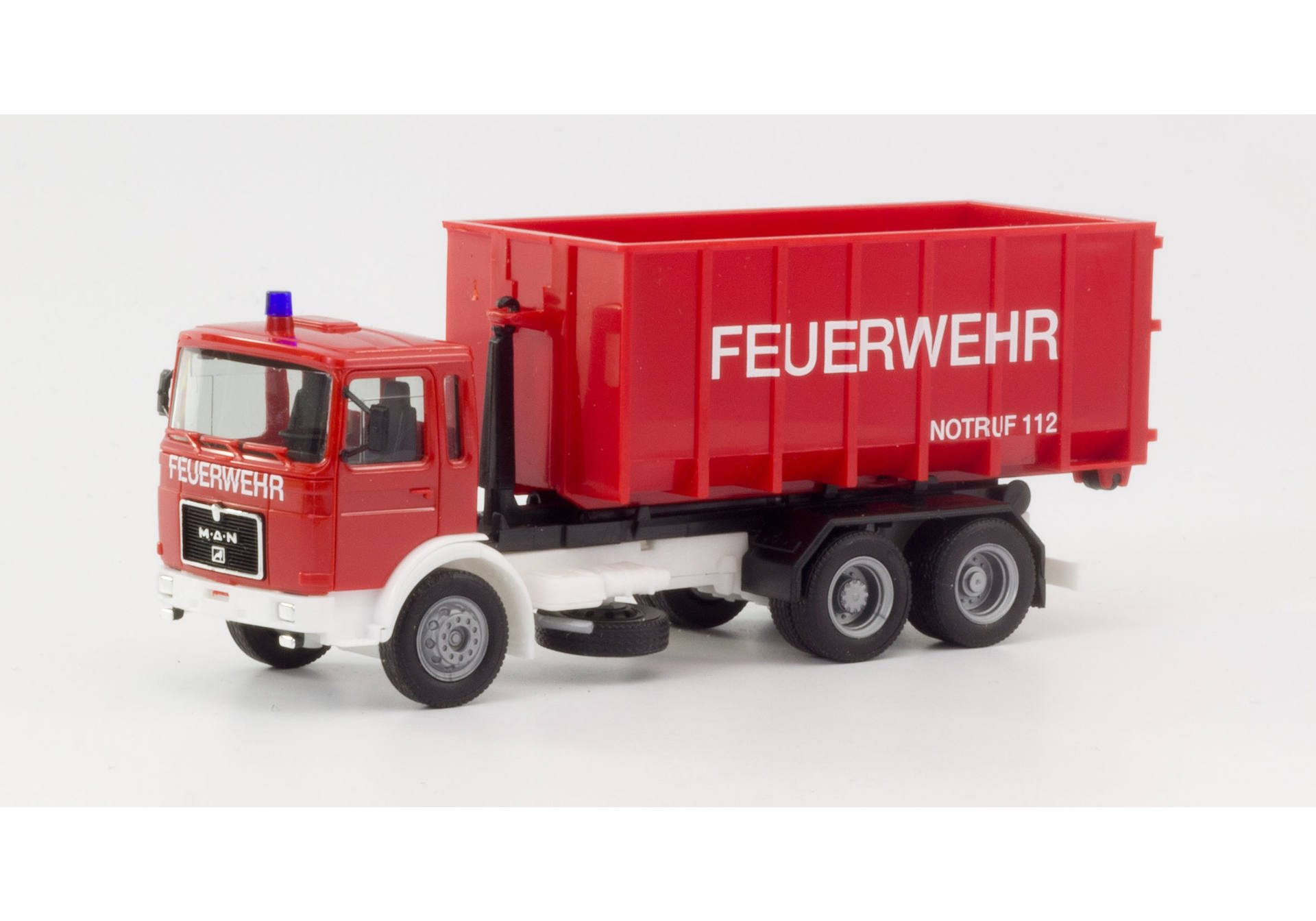 MAN F8 roll-off container truck "Fire department"