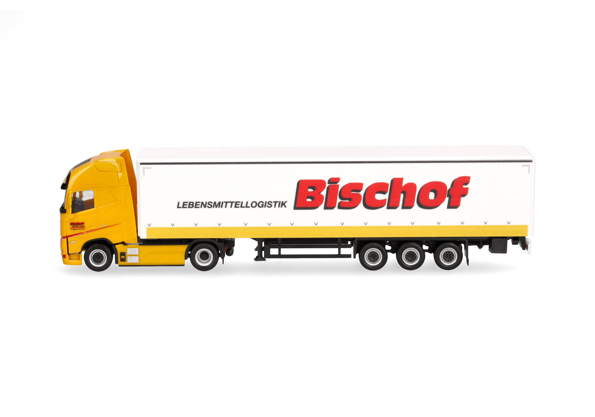 Volvo FH GL XL electric Gardinenplanen-Sattelzug mit Bordwänden "Bischof"