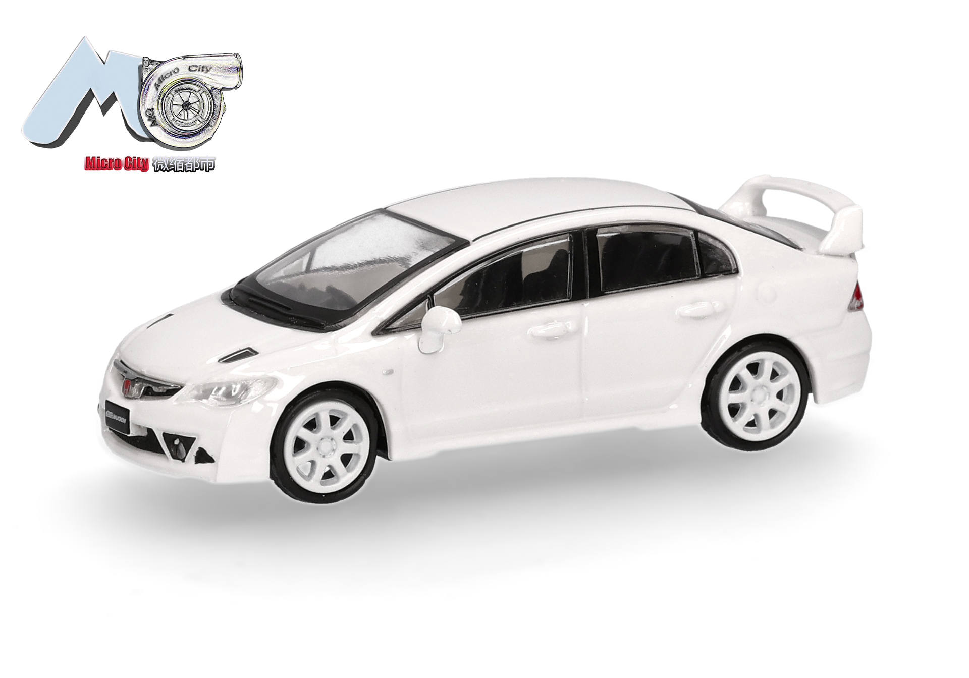 Spielzeugauto, weiße Farbe, Limousine, Diecast, Heckspoiler