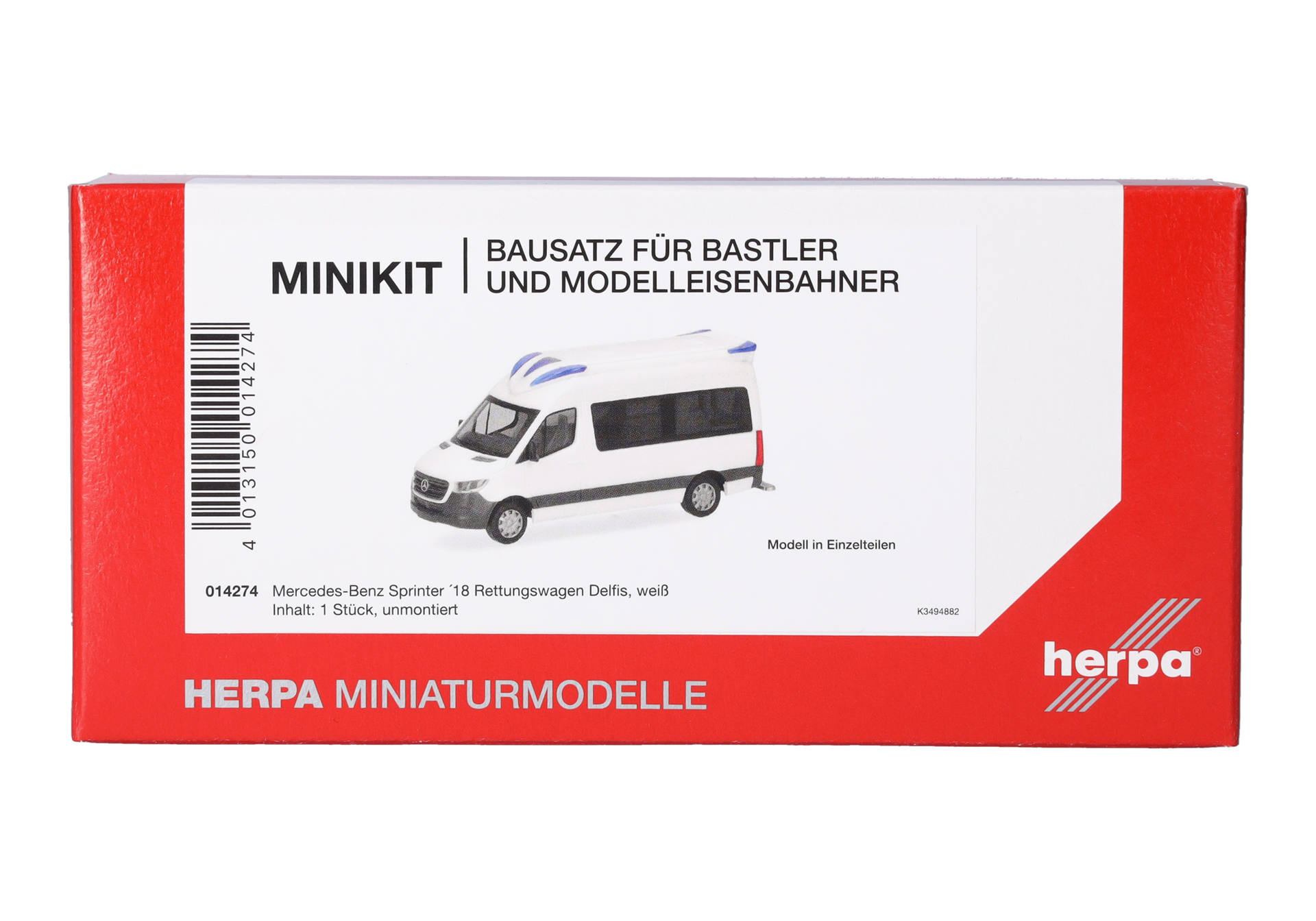 Herpa MiniKit: Mercedes-Benz Sprinter '18 rescue vehicle Delfis, white (1 piece)