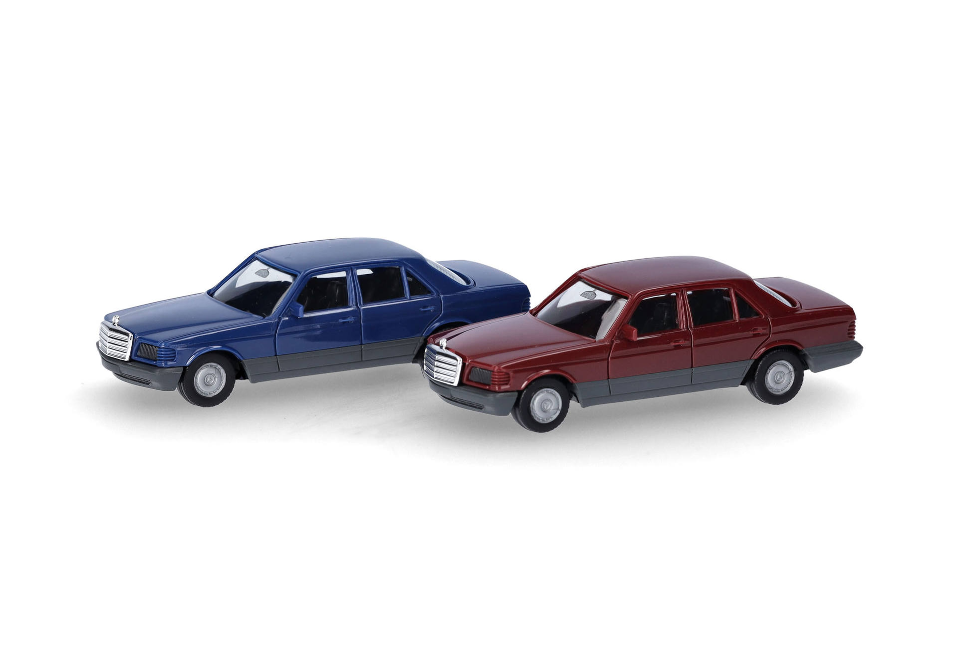 Herpa MiniKit: Mercedes-Benz S-Klasse (W126) saphirblau und weinrot, 2 Stück 