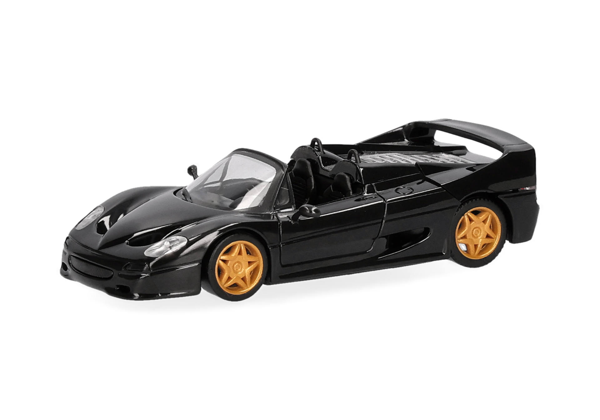 toy, car, convertible, black, orange-wheels, toy car, convertible, black, gold wheels, miniature model