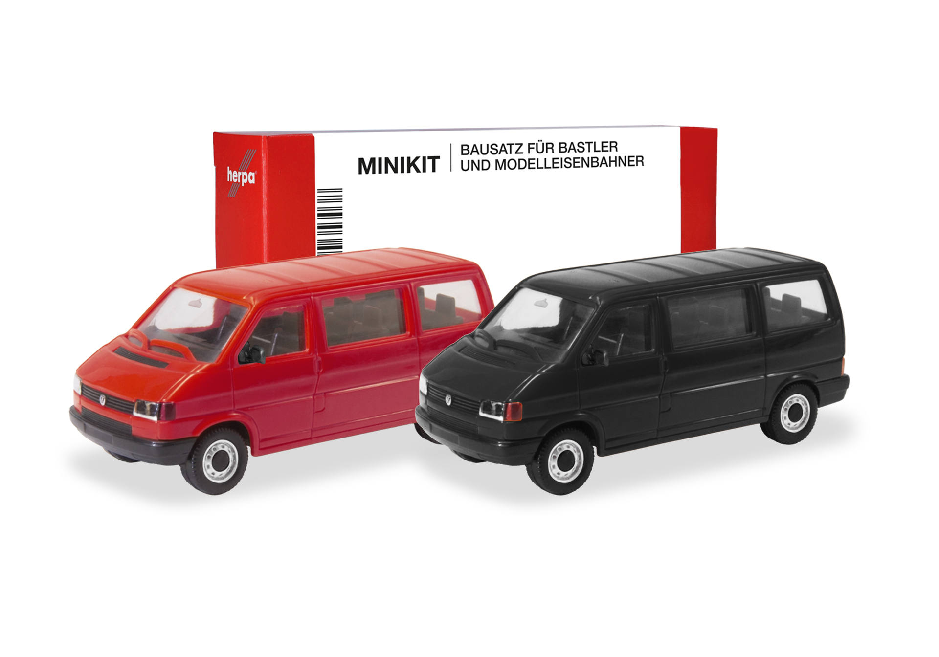 Minikit, Van, Modellbausatz, Zinkdruckguss, Rot und Schwarz