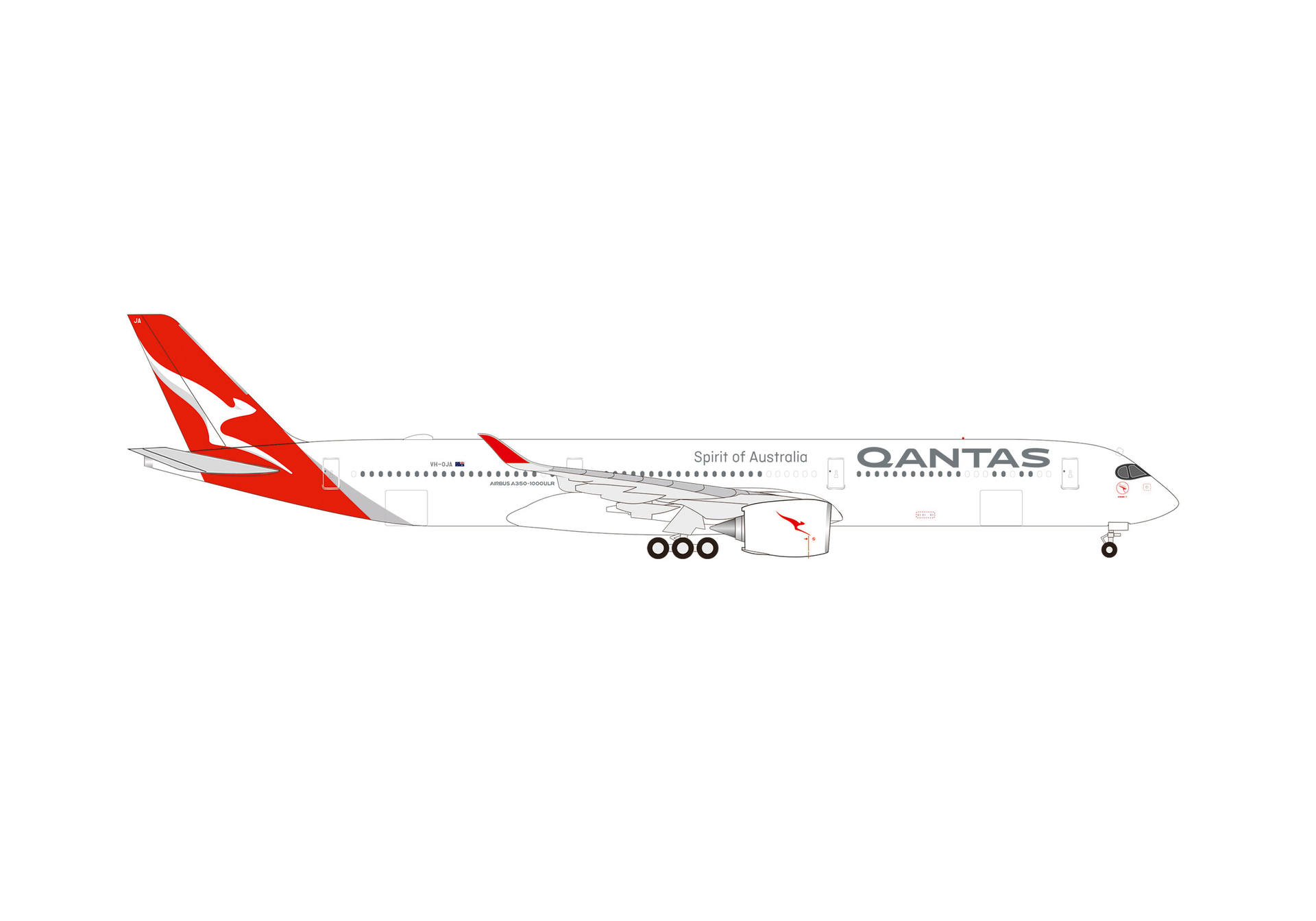 airliner, airplane, A350, Qantas, jet