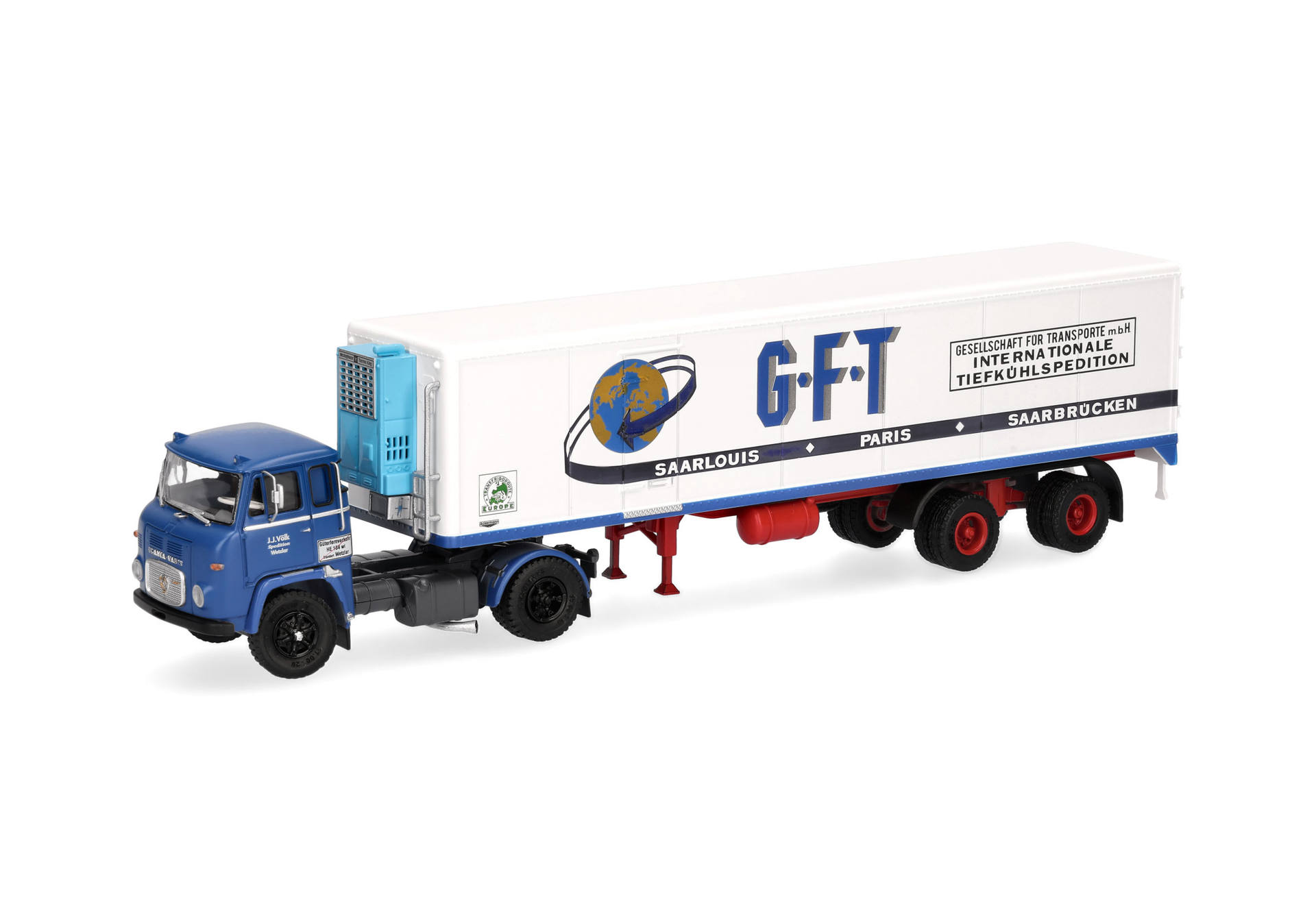 Scania Vabis LB 76 refrigerated box semitrailer truck "GFT Wetzlar" (Hesse/Wetzlar)