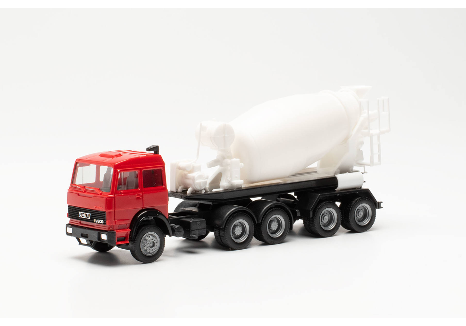 Iveco Unic concrete mixer truck, red/white