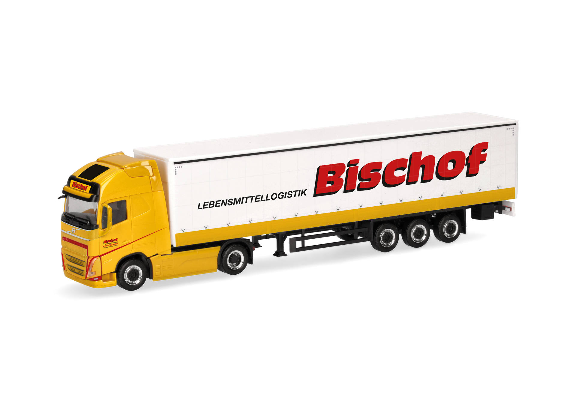 Volvo FH GL XL electric curtain canvas semitrailer truck with side walls "Bischof"