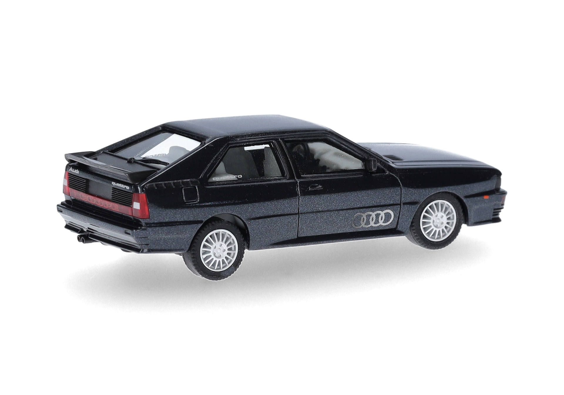 model car, diecast, black, four-door, Audi logo