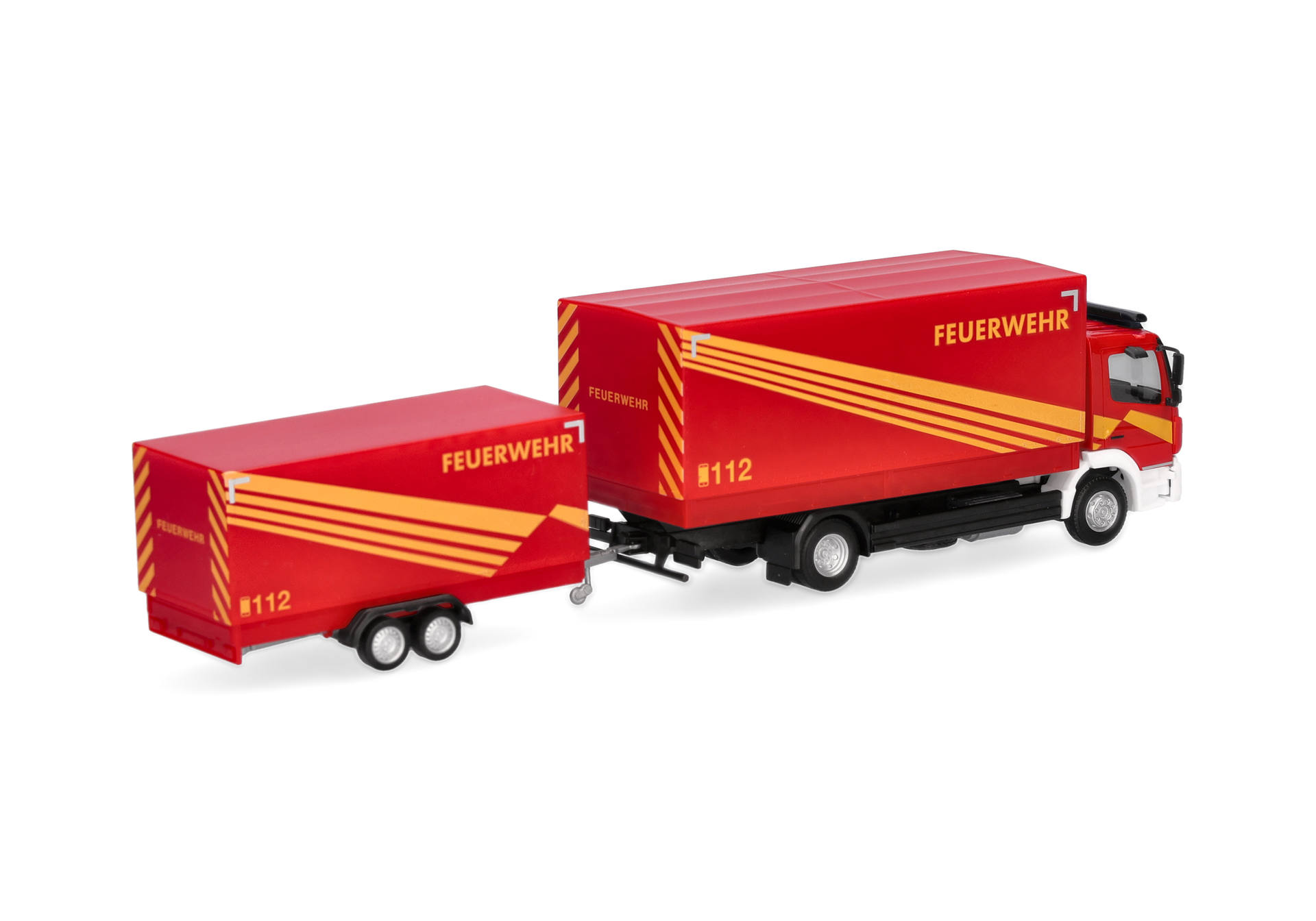 fire truck, truck trailer, red color, diagonal stripes, 112