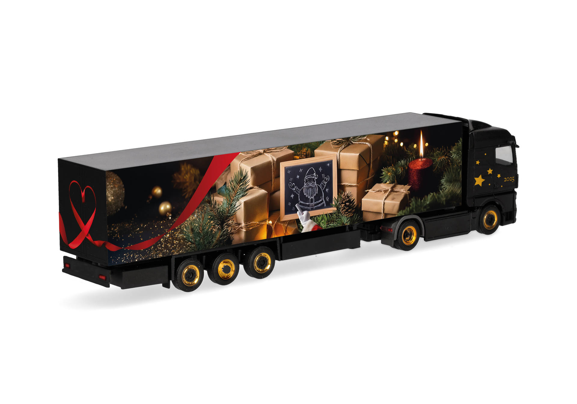 MAN eTGX GM box semitrailer truck "Herpa Christmas Model 2025"