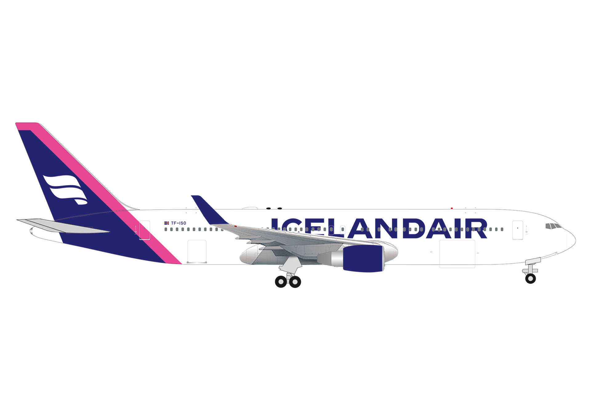 Icelandair Boeing 767-300 - Magenta red tail stripe – TF-ISO