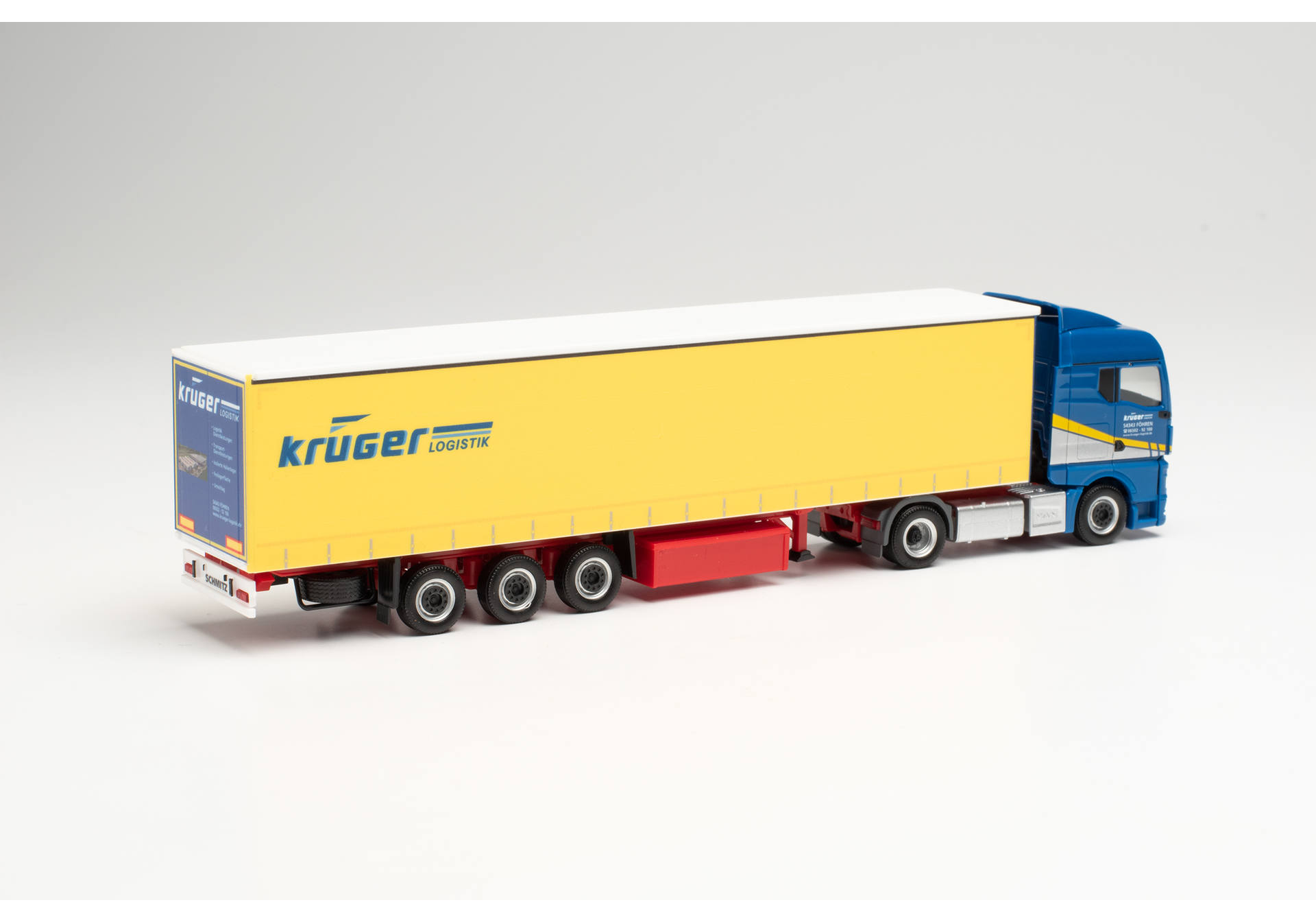 MAN TGX GM curtain canvas semitrailer truck "Krüger Logistik"