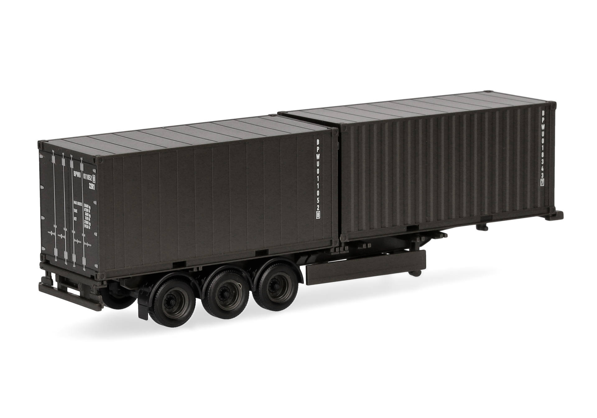 Container trailer 3axles mit 2 x 20ft. container "German armed forces/Bundeswehr"