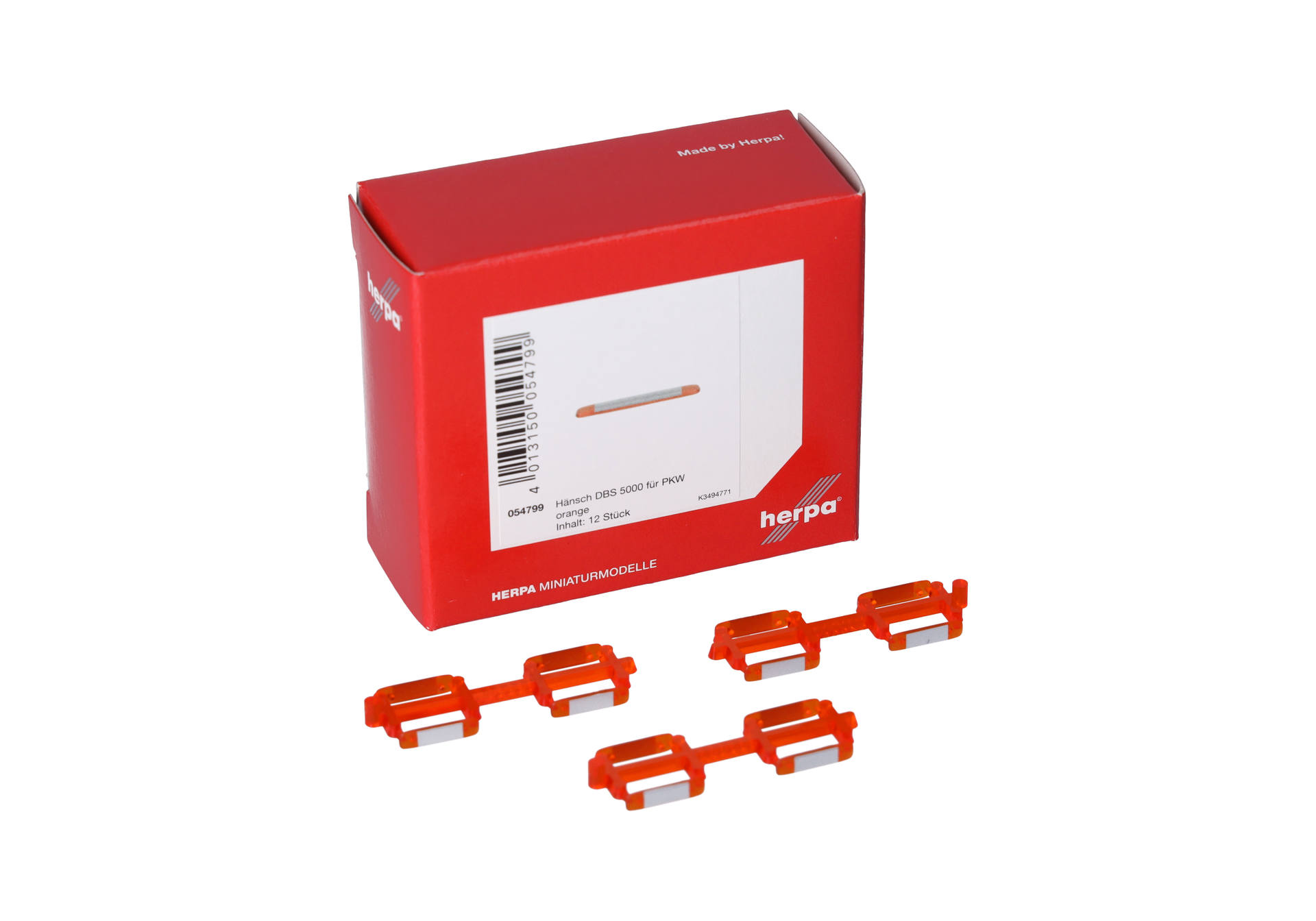 Zubehör: Hänsch DBS 5000 für PKW, orange transparent (12 Stück)