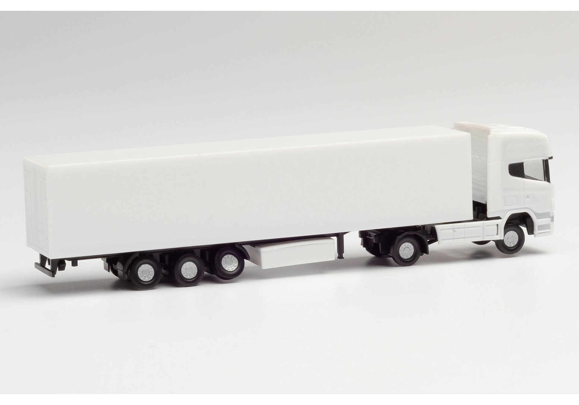 Herpa MiniKit: Scania R TL box semitrailer truck, white