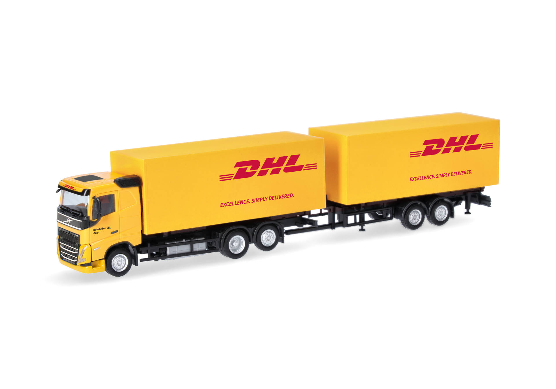 Lastwagen, Anhänger, Gelb, DHL, Modell