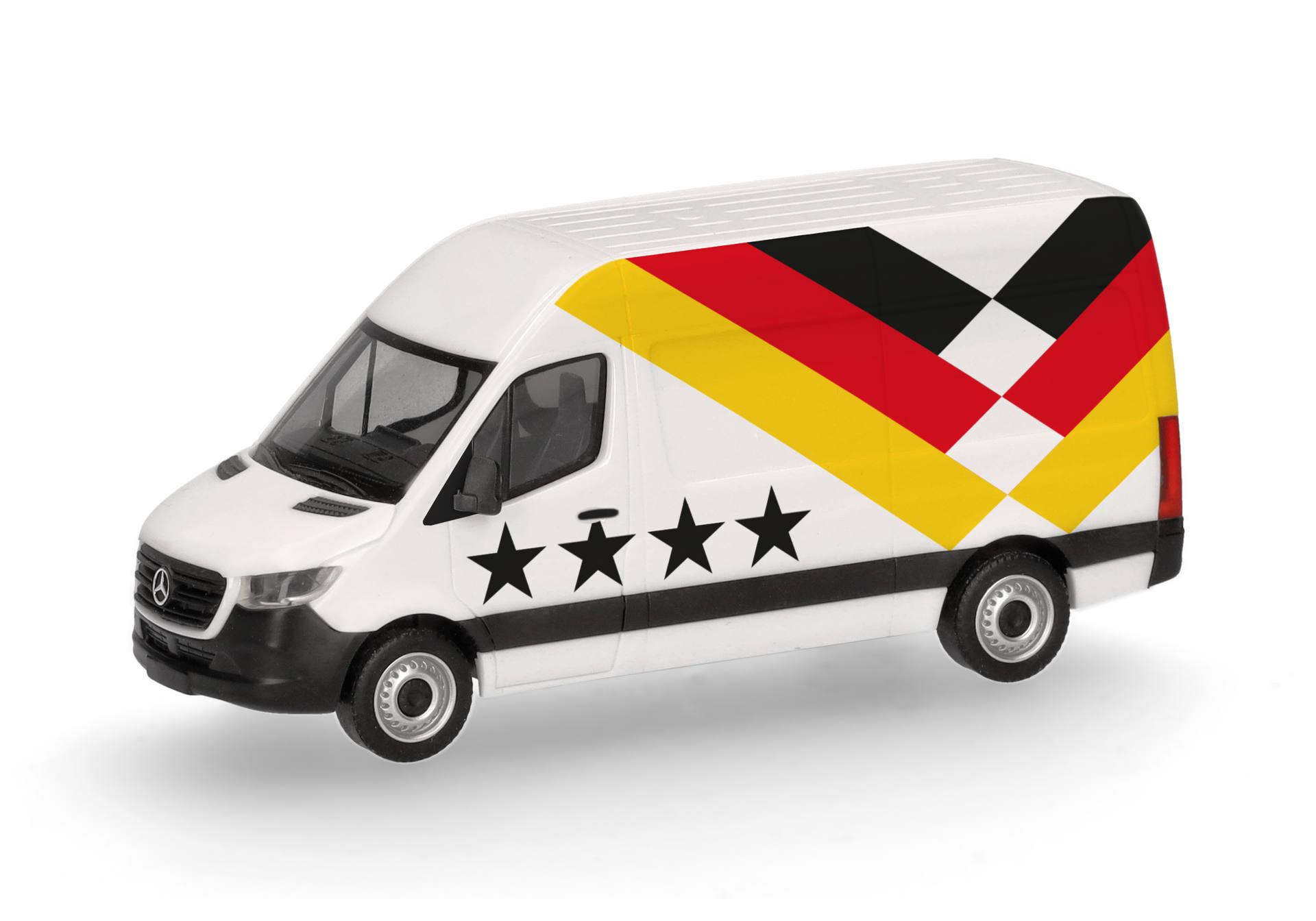 van, white, truck, star graphics, diagonal stripe