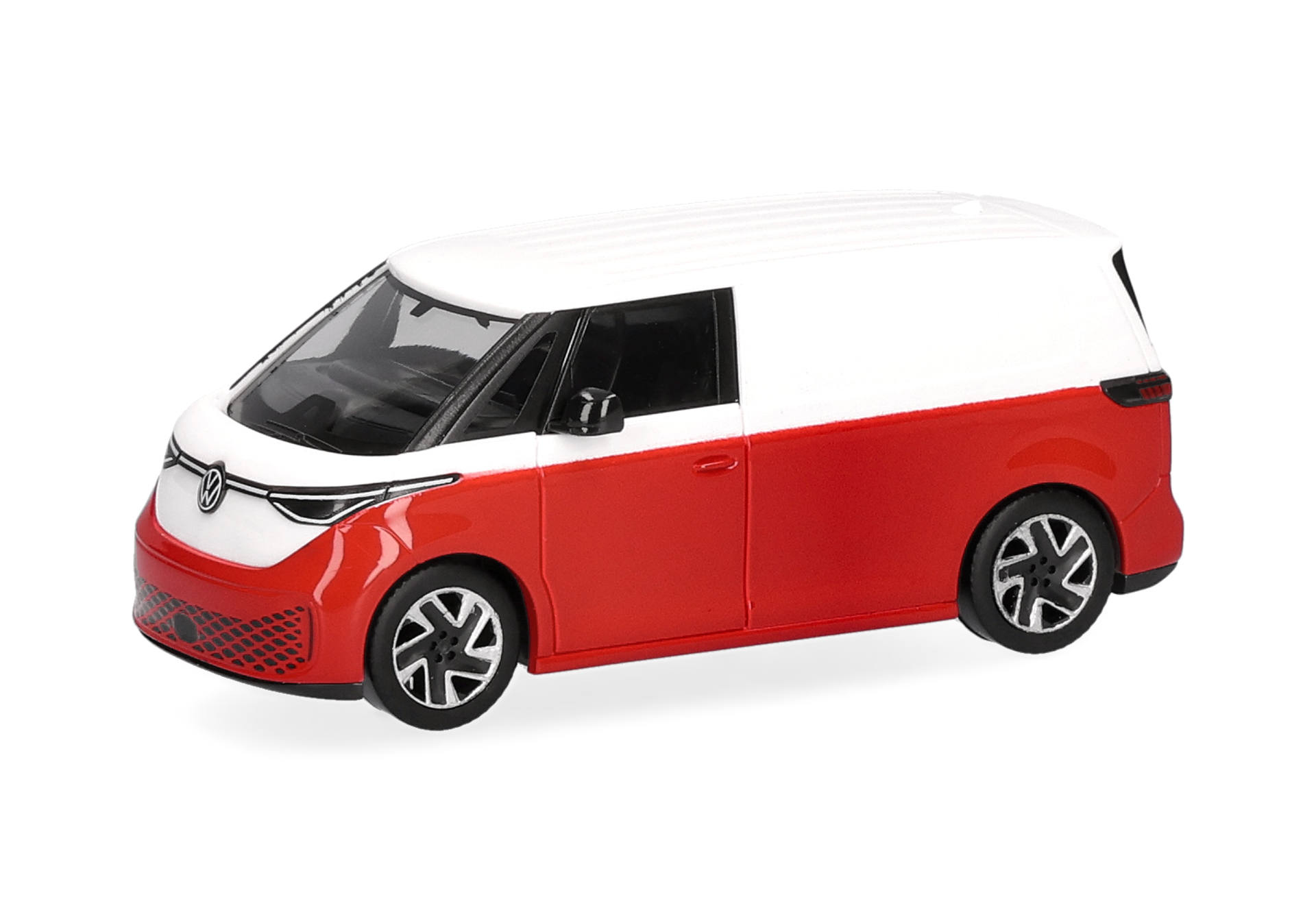 minivan, red, two-tone, toy model, VW logo