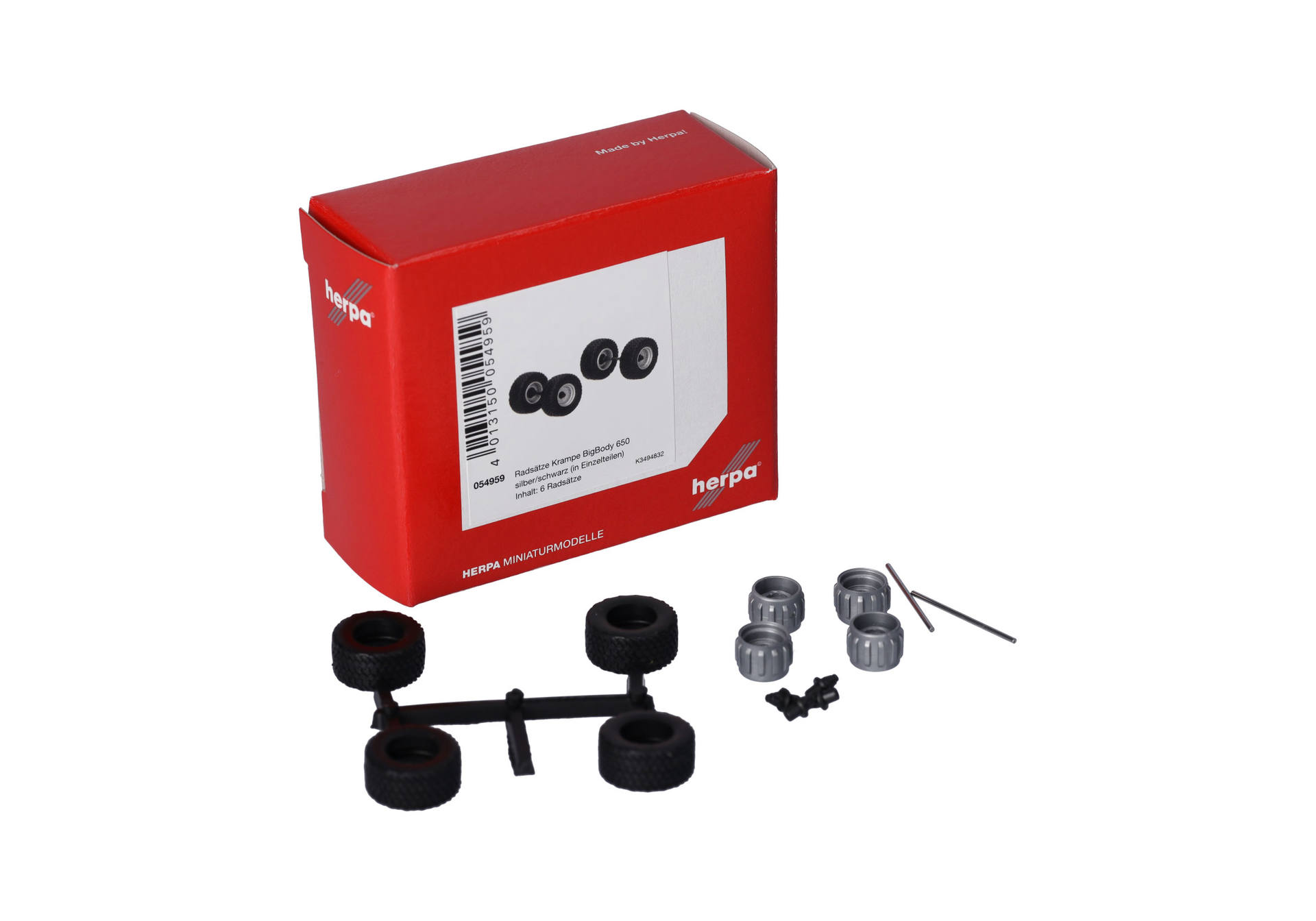 Accessories: Wheels set Krampe BigBody 650, chrome/black (6 sets in spare parts)