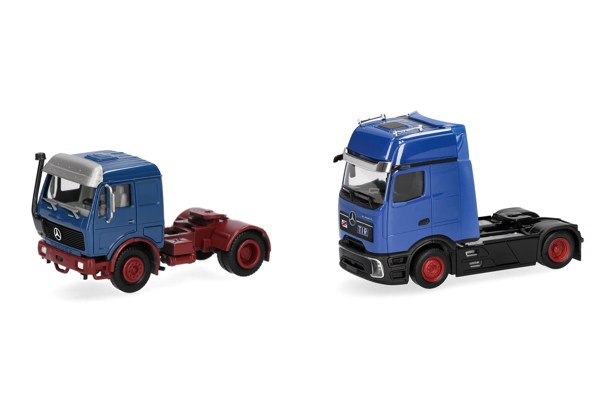 truck, model, blue, toy, two-vehicle