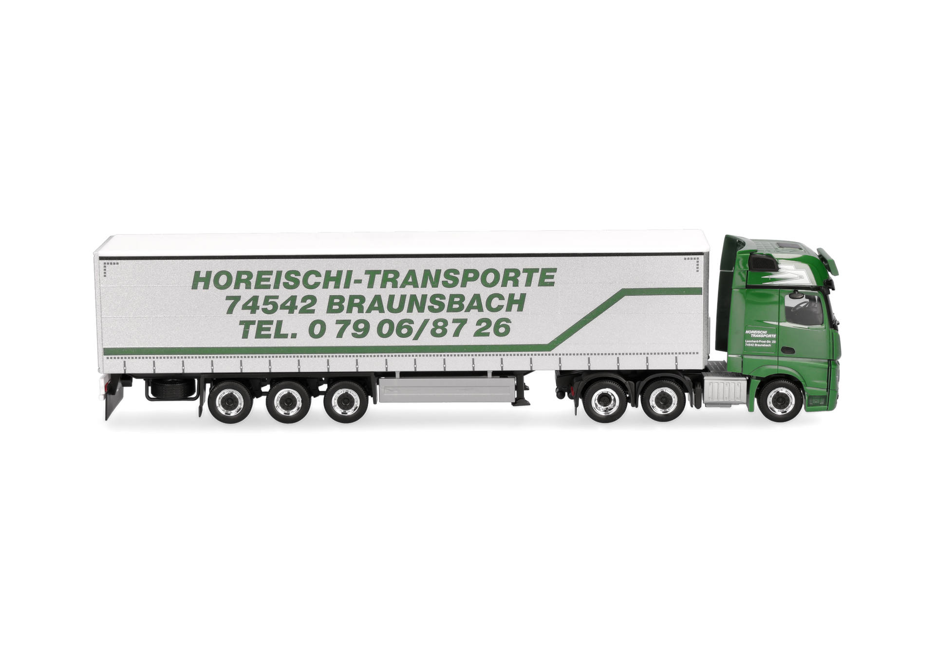 truck, trailer, semi-truck, green, model
