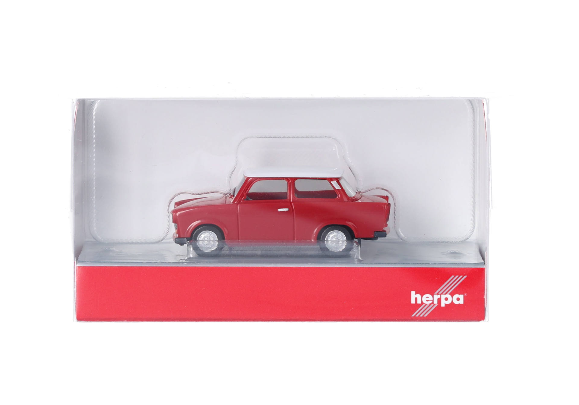 Trabant 601 sedan, red, white roof