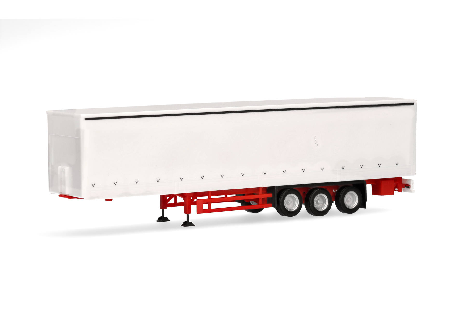 Curtain canvas trailer with side walls, 3-axles, white